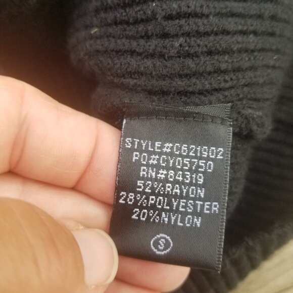 Cyrus black ribbed cowl neck sweater size small black neutral classic - Picture 3 of 5